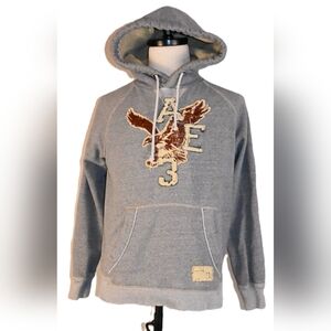 VINTAGE American Eagle Outfitters Sherpa Hoodie Small 10/2012 Retro Eagle Graphi